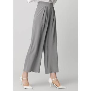 LilySilk Smooth Silk Wide Leg Cropped Pants - 2-4